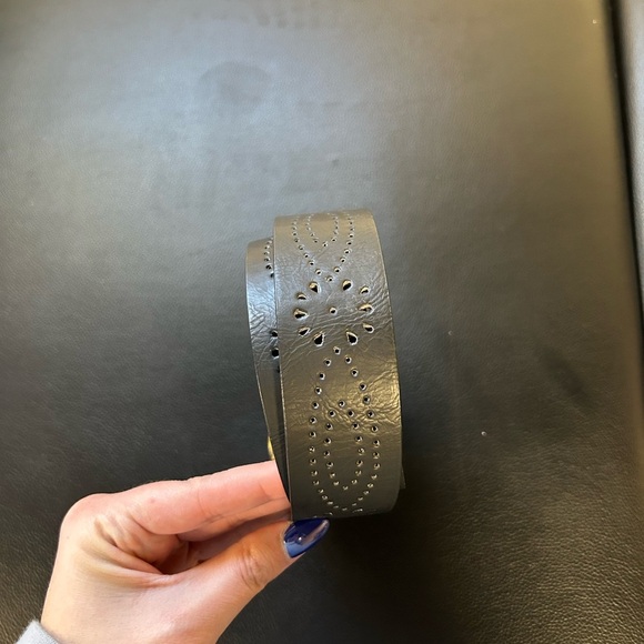 Black Leather Wearable with Gold Buckle - Picture 2 of 3